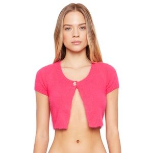 Cropped Angora Cardigan